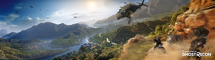 Tom Clancy's Ghost Recon: Wildlands, video games, flying, mountain, HD wallpaper