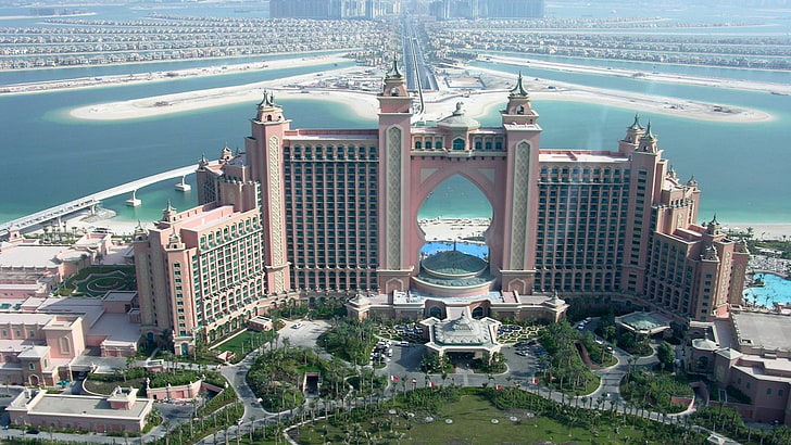 Palm Island, Dubai, cityscape, United Arab Emirates, architecture, HD wallpaper