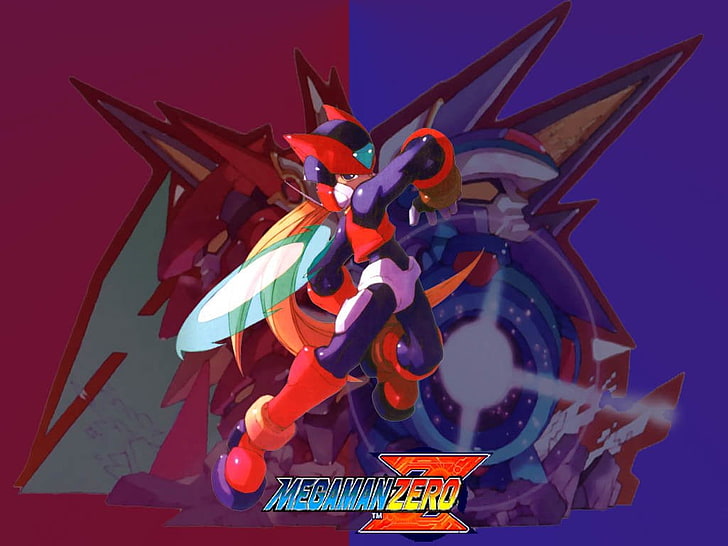 Mega Man, Mega Man Zero 2, no people, representation, colored background, HD wallpaper