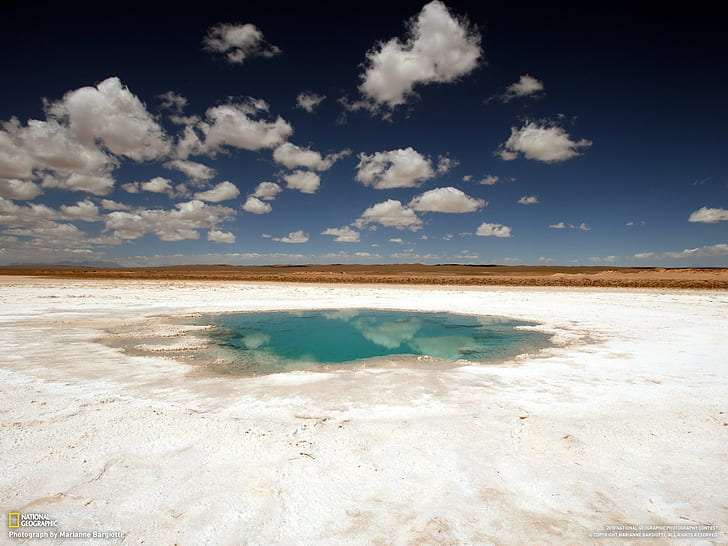 salt, water, landscape, desert, sky, Argentina, HD wallpaper