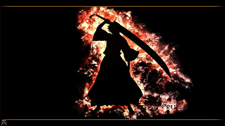 silhouette of Ichigo Kurosaki, anime, Bleach, Kurosaki Ichigo