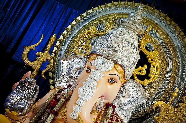 HD wallpaper: Lalbaugcha Raja Ganpati, Lord Ganesha figurine, Festivals ...