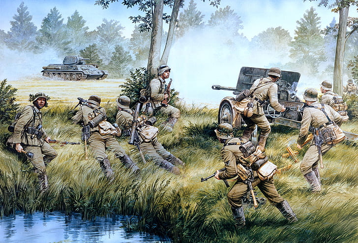 war infantry world war ii wehrmacht artwork military art 3200x2175  Aircraft Military HD Art, HD wallpaper