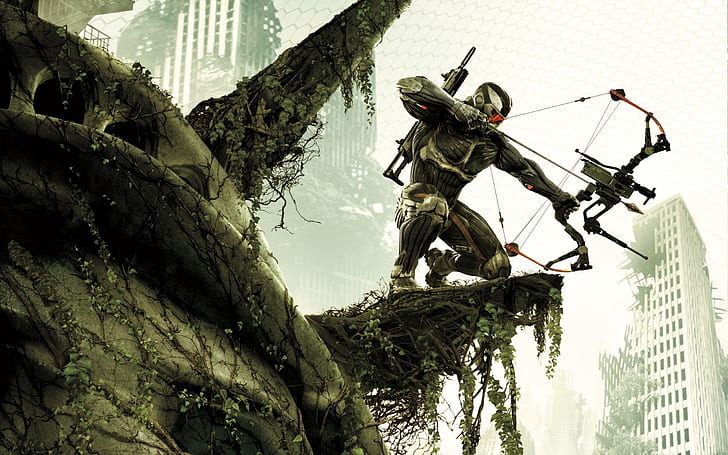 video games guns futuristic fps future weapons bow weapon crysis 3 2560x1600  Video Games Crysis HD Art