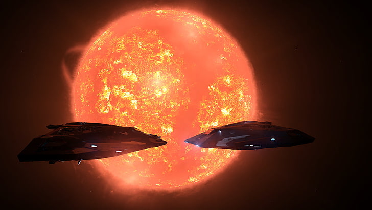 Elite: Dangerous, Cobra MKIII, space, Sun, burning, heat - temperature