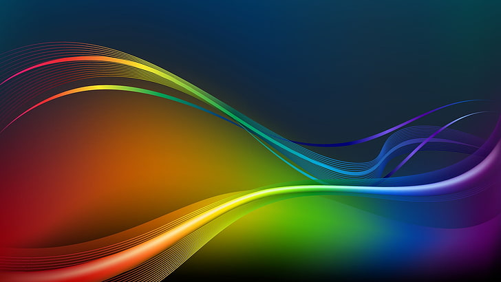 green, red, yellow, blue, wave energy, abstract, backgrounds, HD wallpaper