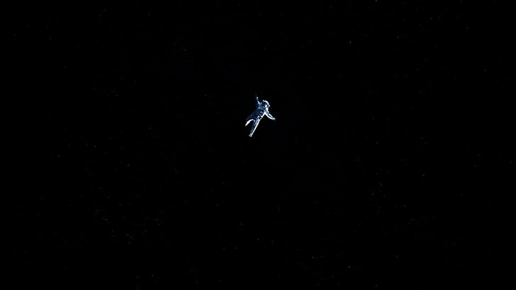 astronaut, space, black background, flying, animal wildlife, mid-air, HD wallpaper