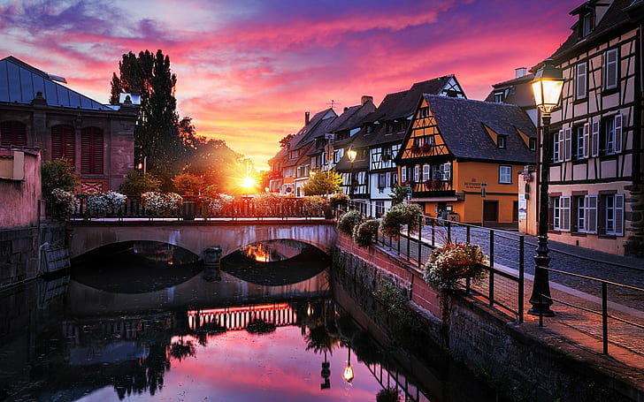 architecture, city, clouds, Colmar, Europe, France, hdr, house, HD wallpaper
