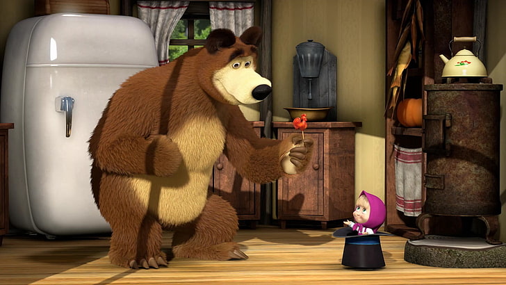 brown bear character, 3D, bears, children, mammal, representation