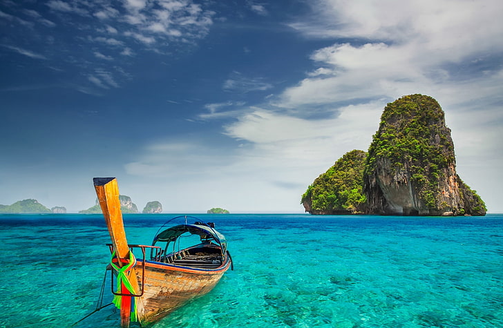 Best Destinations In The World, brown boat, Travel, Islands, Ocean, HD wallpaper