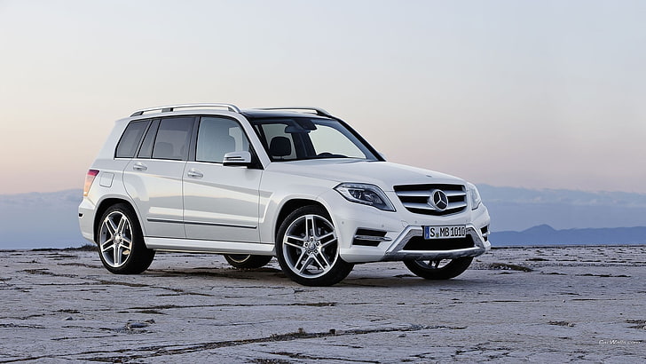 white Mercedes-Benz SUV, Mercedes GLK, Mercedes Benz, white cars