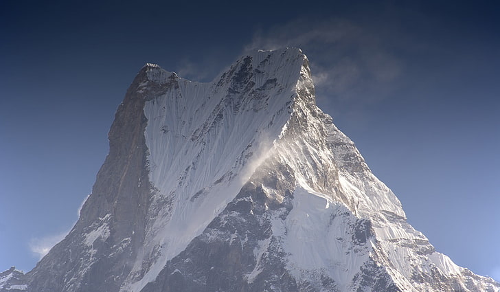 ice-covered mountain, nature, landscape, mountains, Mount Machhapuchchhre