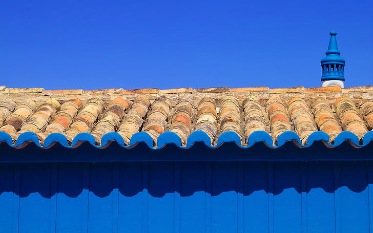 blue, sky, rooftops
