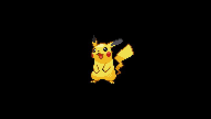 Pikachu, 8-bit, Pokémon, minimalism, HD wallpaper