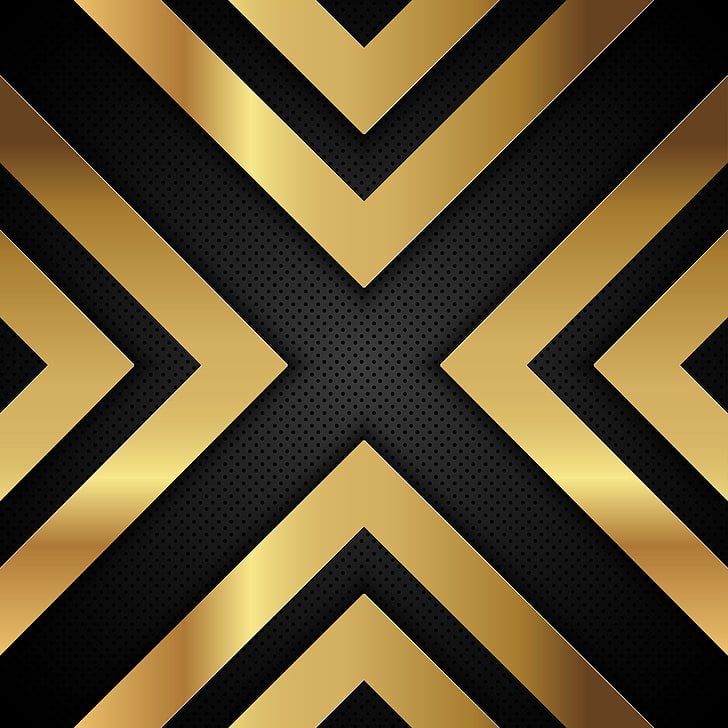 HD wallpaper: line, metal, gold, black, background, arrow, metallic, shapes  | Wallpaper Flare