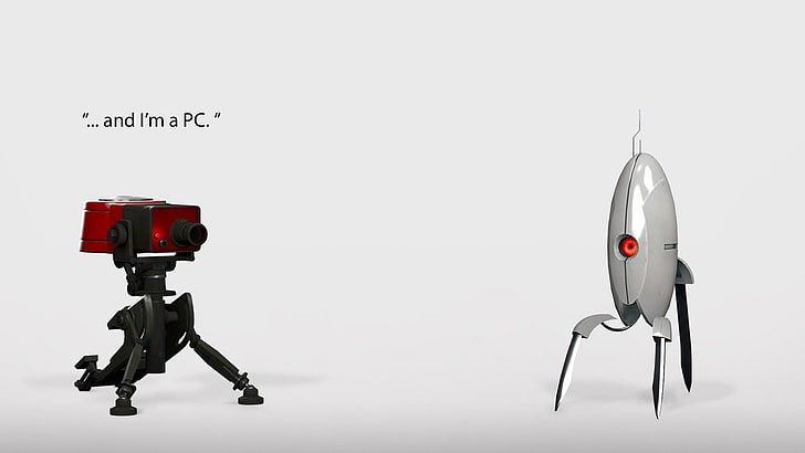 red and black camera with tripod, Portal (game), Portal 2, video games, HD wallpaper