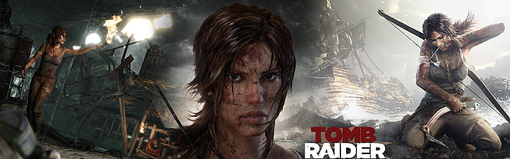 tomb raider dual screen lara croft multiscreen 3840x1200  Video Games Tomb Raider HD Art, HD wallpaper