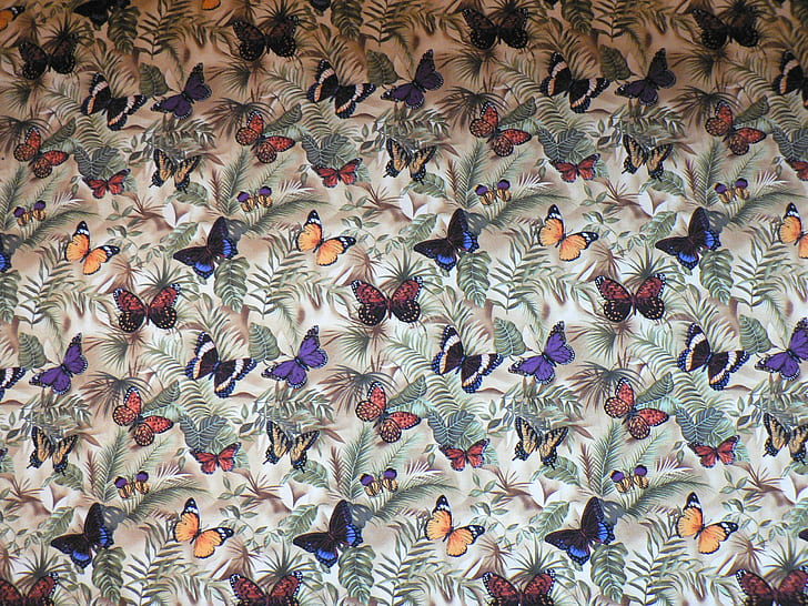 Butterfly Pattern, texture, patterns, fabrics, animals, HD wallpaper