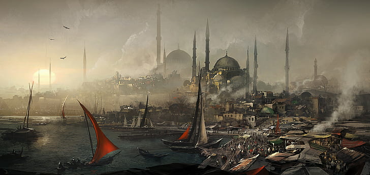 Assassins Creed: Revelations  Hagia Sophia  Istanbul  drawing  Assassins Creed  Constantinople, HD wallpaper