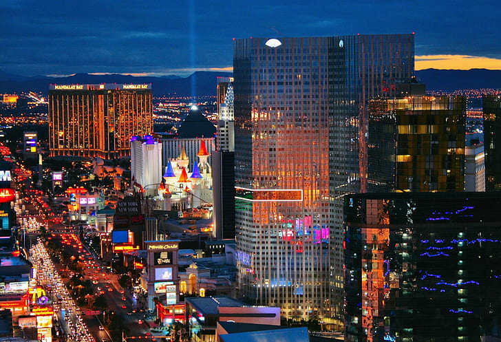 Las Vegas, City, Buildings, Cityscape, Night, Lights, Photography