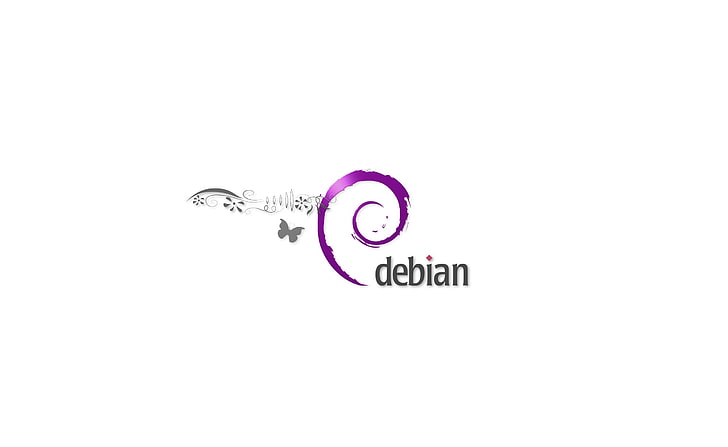 Debian Logo Morado, Computers, Linux, gnu/linux, white, western script, HD wallpaper