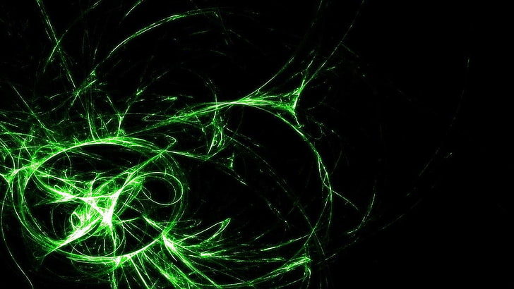 CGI, black background, motion, green color, night, long exposure