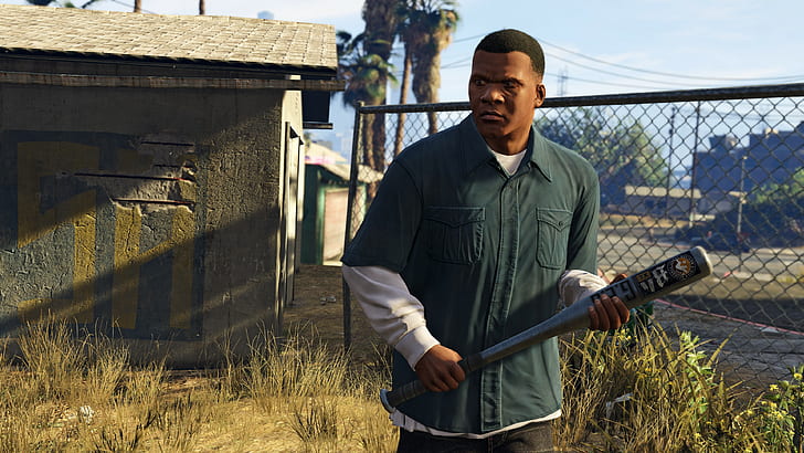 Grand Theft Auto V Franklin, weapons, Los Santos, bits, HD wallpaper