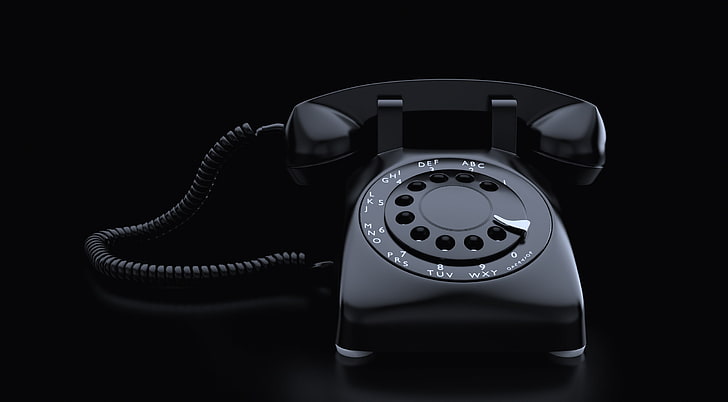 Vintage Phone 3D, black dial telephone, Artistic, technology, HD wallpaper