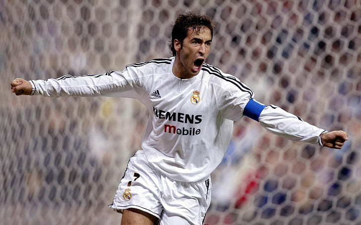 Raul Gonzalez Blanco, lionel messi, Real Madrid, goal score, Captain, HD wallpaper