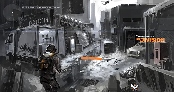 Tom Clancy's The Division wallpaper, weapon, gun, snow, city