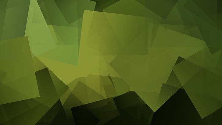 rave, Linux, cube, square, geometry, gradient, green, pattern