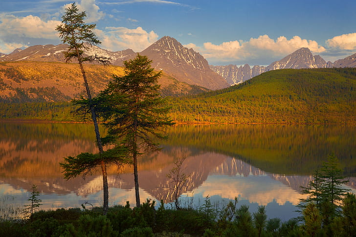 landscape, mountains, nature, reflection, water, trees, scenics - nature, HD wallpaper