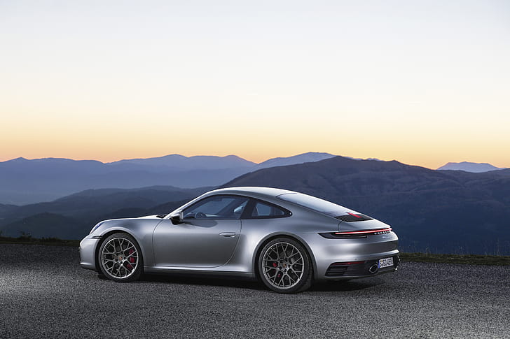 Porsche 911, sports car, silver cars, vehicle