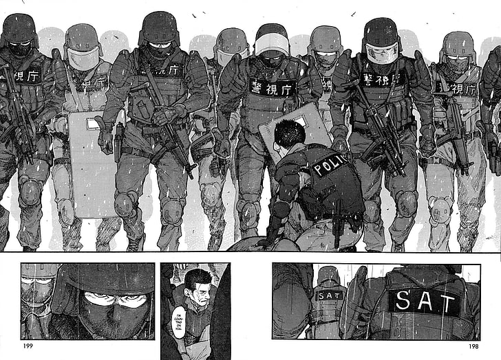 manga, Ajin, government, group of people, armed forces, clothing