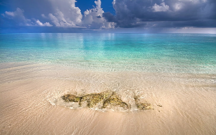 seashore photo, nature, landscape, Maldives, tropical, beach, HD wallpaper