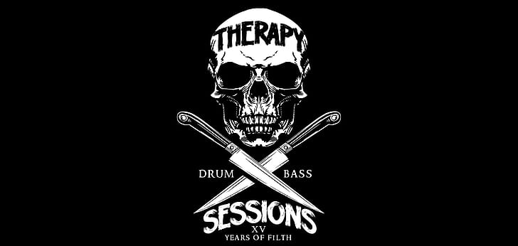Therapy Session, drum and bass, logo, logotype, neurofunk, rave, HD wallpaper