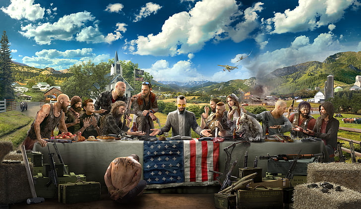 Farcry wallpaper, Far Cry 5, video games, USA, Ubisoft, group of people, HD wallpaper