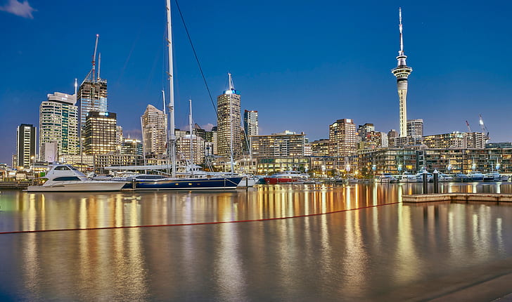 building, home, yachts, New Zealand, skyscrapers, Auckland