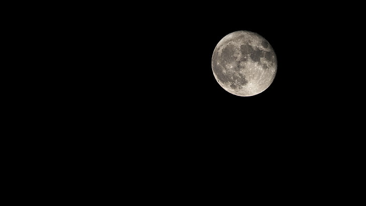 white and gray moon, astronomy, space, night, sky, beauty in nature