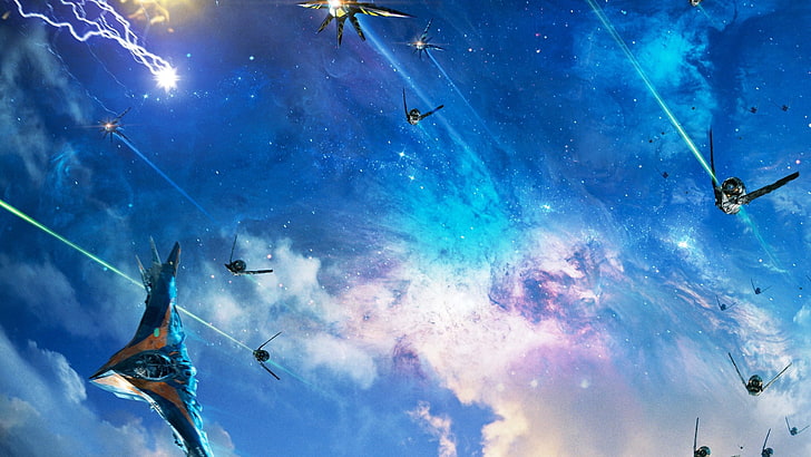 space ships wallpaper, Guardians of the Galaxy, Star Lord, Gamora, HD wallpaper