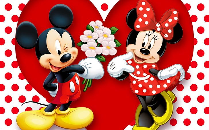 HD wallpaper: Mickey Mouse and Minnie
