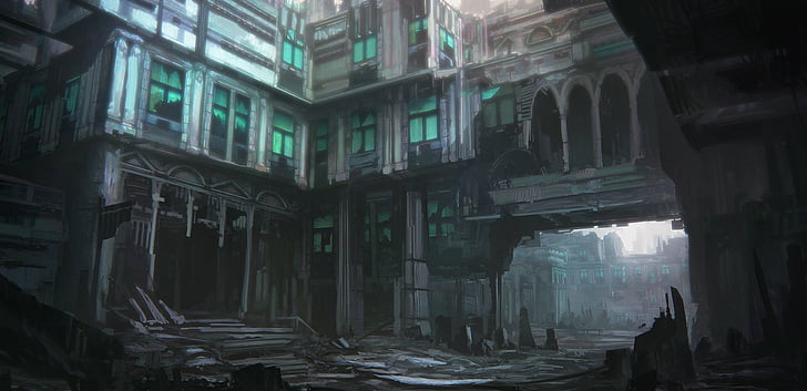 Quest for Daemonites [Animal Man] Sci-fi-city-dark-ruin-wallpaper-preview