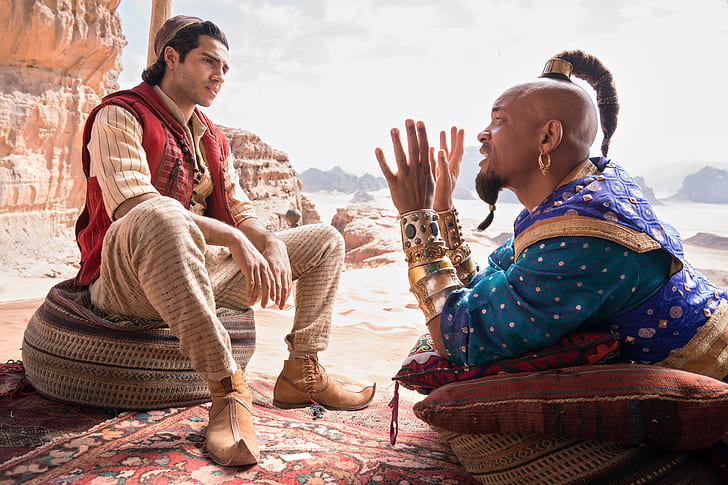 Movie, Aladdin (2019), Mena Massoud, Will Smith, HD wallpaper