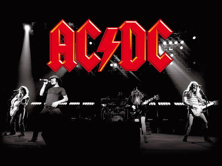 acdc, night, arts culture and entertainment, group of people, HD wallpaper