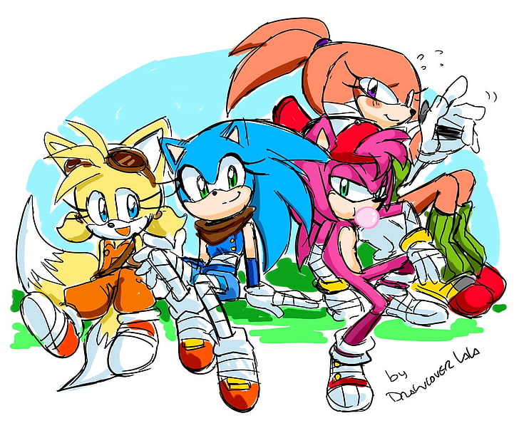 1225x1000 px Genderswap Knuckles Sonic Sonic Boom Sonic The Hedgehog Tails (character) Nature Seasons HD Art