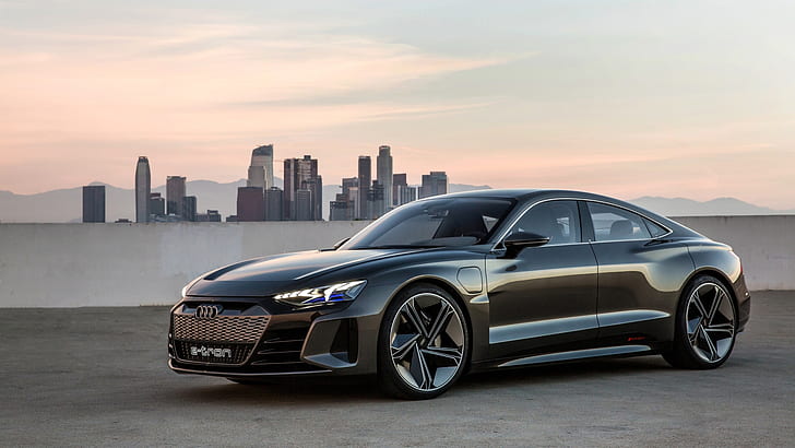 car, vehicle, wheels, Audi e-tron GT, concept cars, cityscape, HD wallpaper