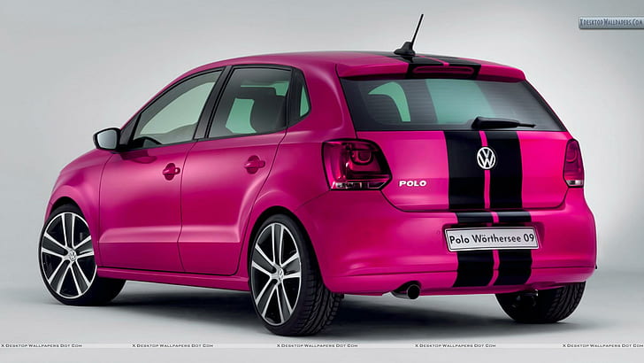 Volkswagen Polo Worthersee 09 Concept In Pink Color Car, pink and black volkswagen 5 door hatchback