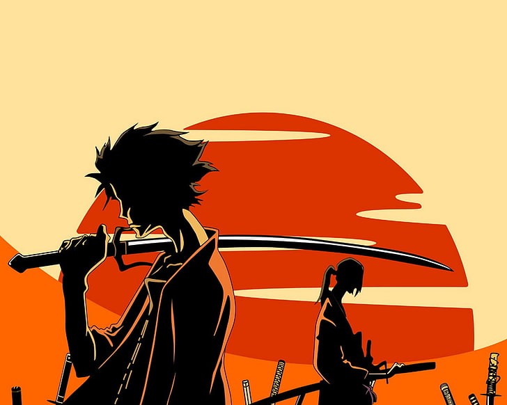 two man holding swords wallpaper, Samurai Champloo, Mugen, katana
