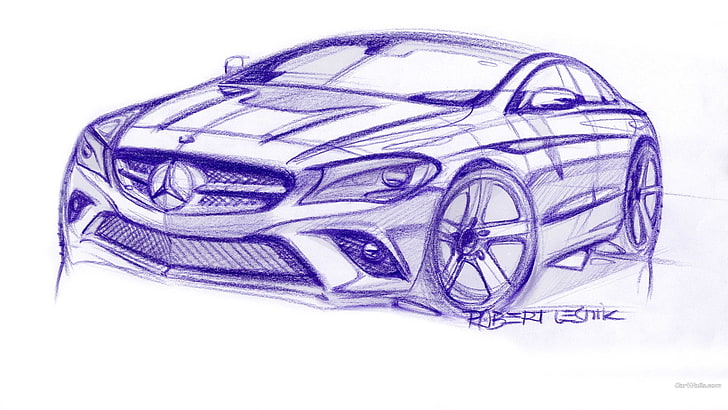 Mercedes Style Coupe, concept cars, white background, cut out