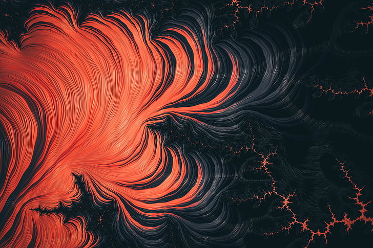 orange and black abstract painting, minimalism, backgound, texture, HD wallpaper